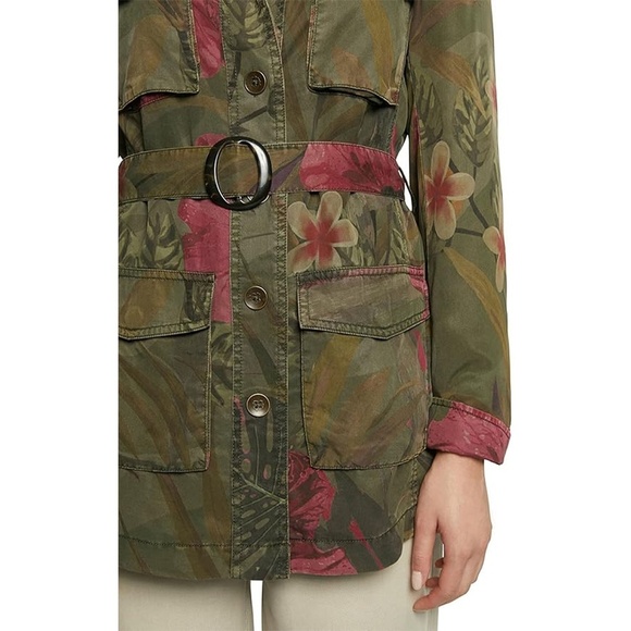 DESIGUAL | Camoasis Khaki Floral Parka Jacket SS21 Style 21SWEN13 | Size Medium - Picture 3 of 15